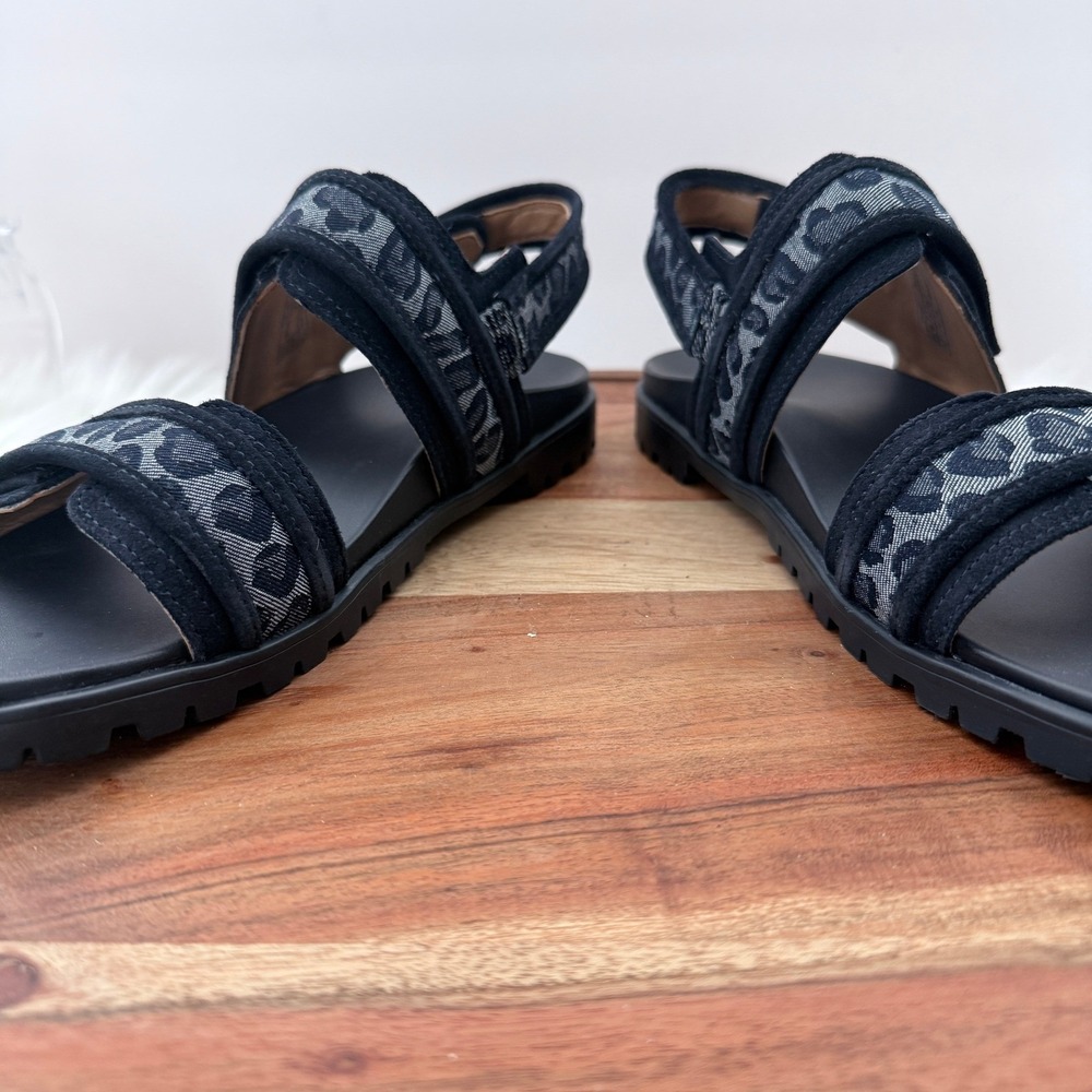 Vionic Cassidy Denim Multi Leopard Print Sandals Womens 8 Orthotic Comfort Blue - Picture 8 of 10